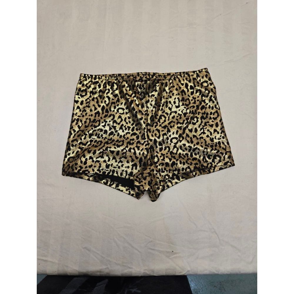 Women's Charlotte Russe Gold Black Leopard Print Shorts S - Picture 1 of 5